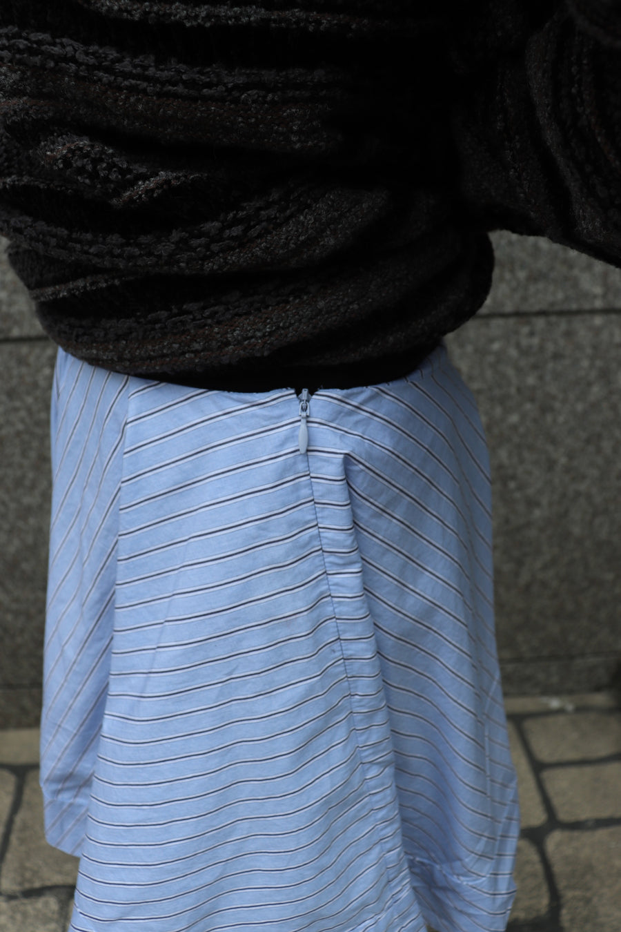 GANNI  Stripe Cotton Mini Circle Skirt