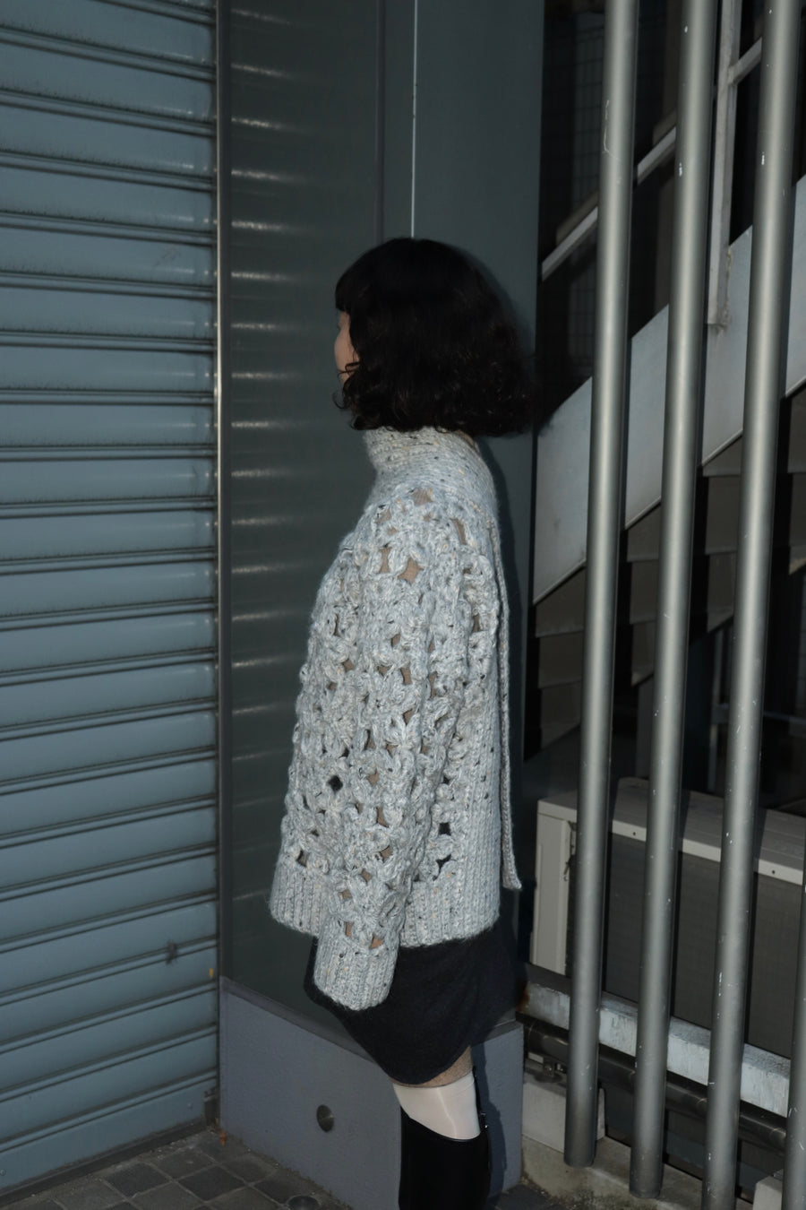 GANNI  Flower Crochet Alpaca Sweater