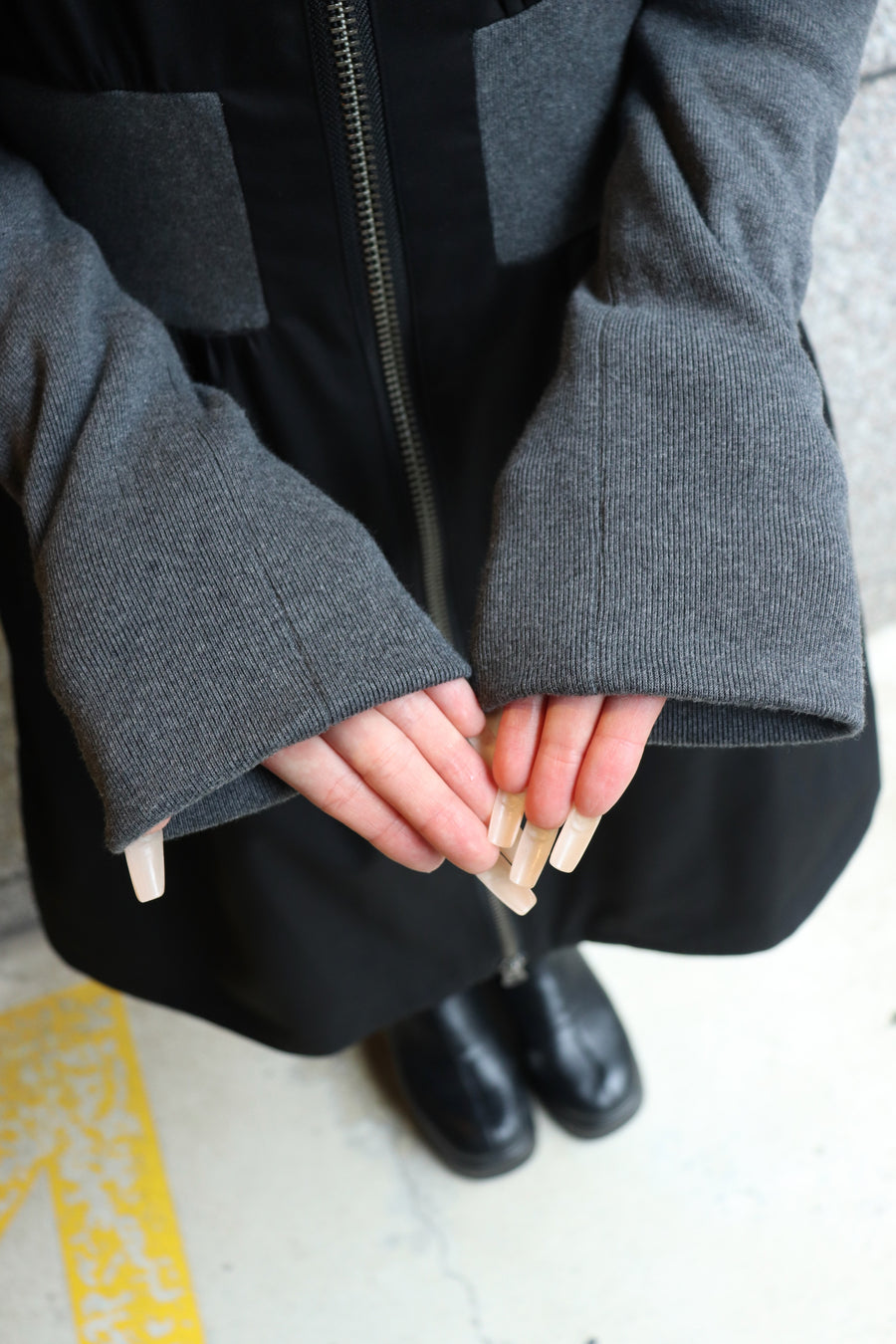 SHIORI MIKATA  tight fit rib coat