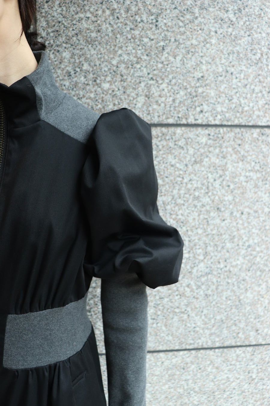 SHIORI MIKATA  tight fit rib coat