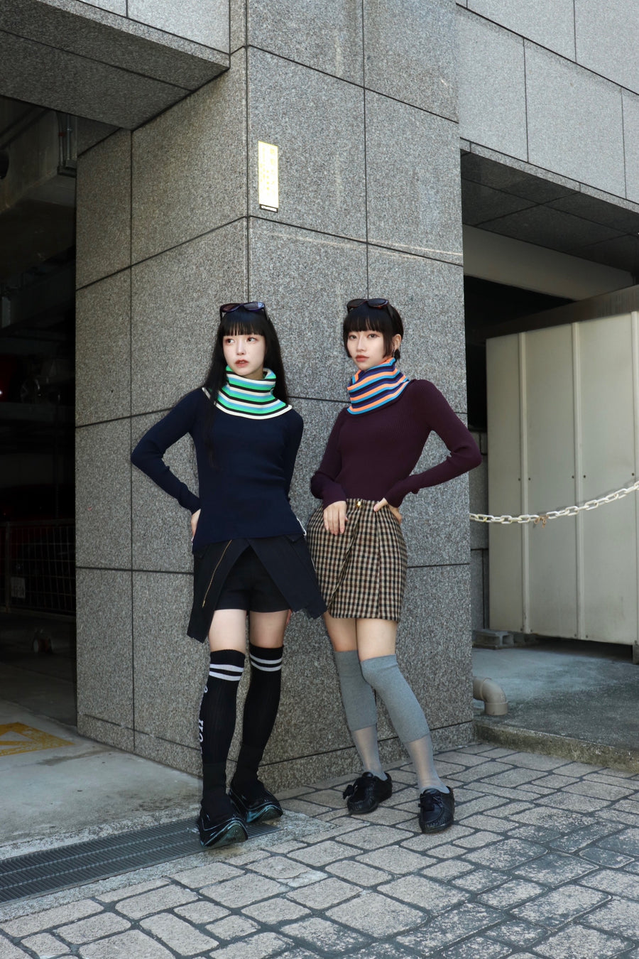 GANNI  Check Wool Mix Skirt