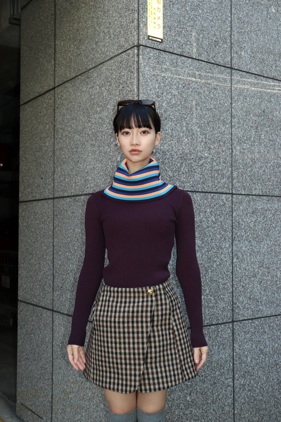 SUNNEI  FOLDED TOP(BURNT AUBERGINE)