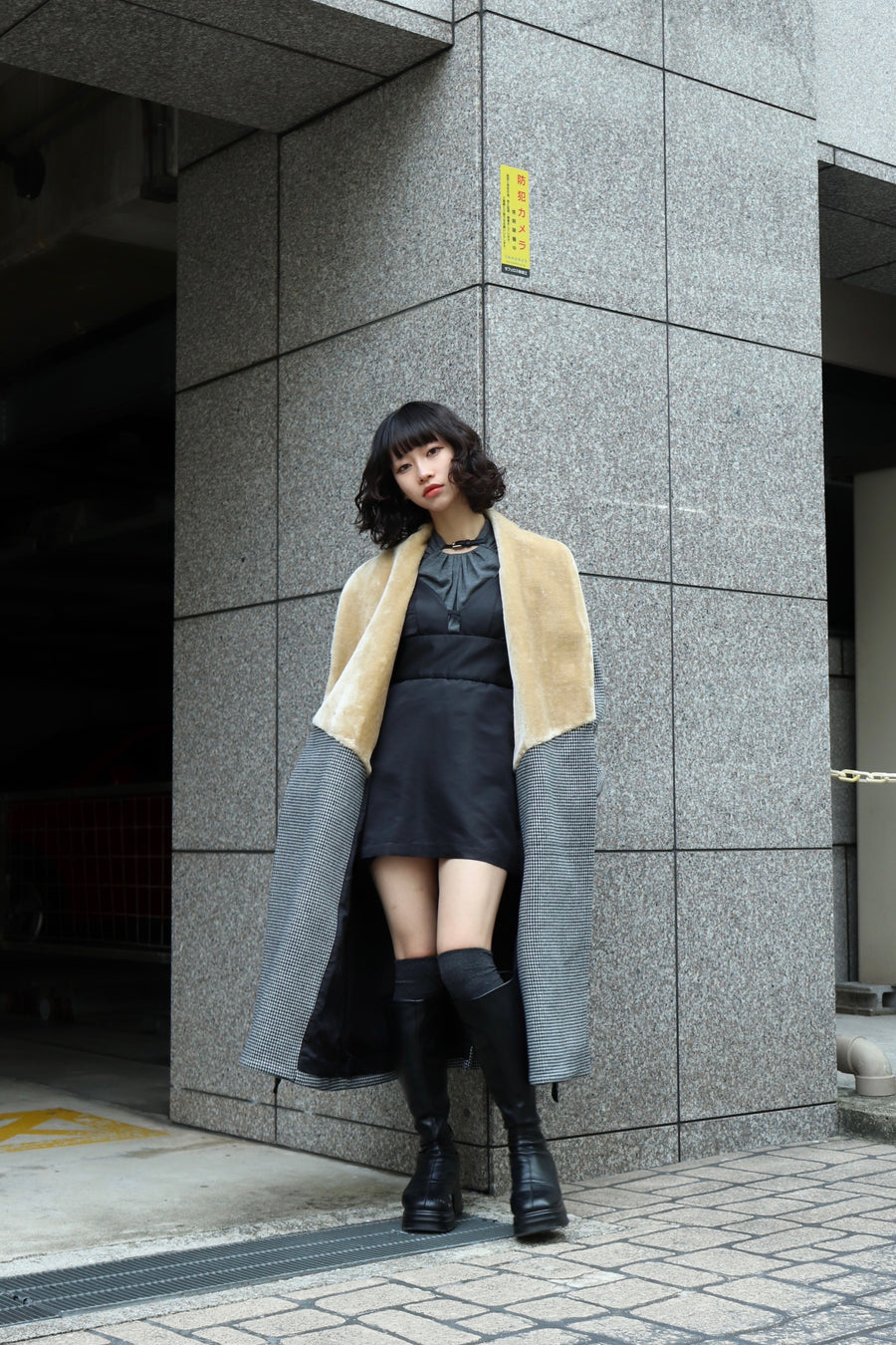 SHIORI MIKATA  pleated nylon onepiece mini