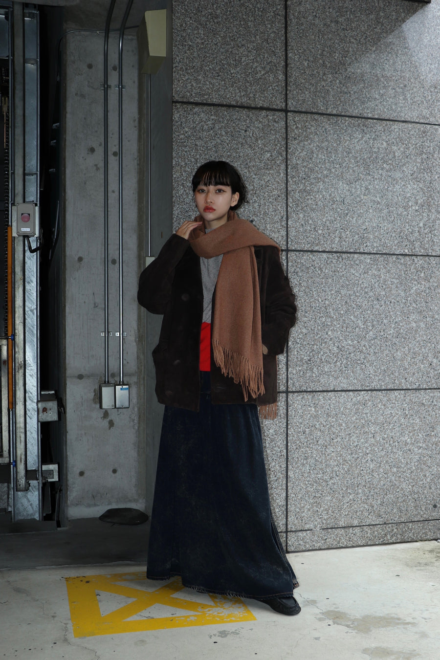 LEH  Pure Cashmere Shawl(Brown)