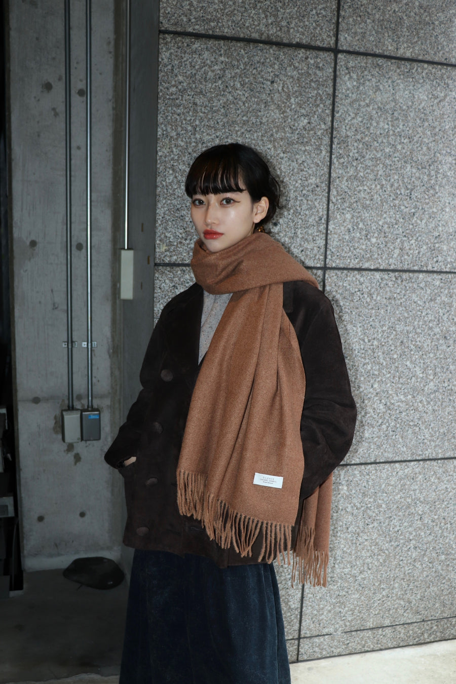 LEH  Pure Cashmere Shawl(Brown)