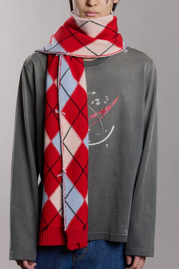 MASU  DIAMOND SCRAPPED SCARF(RED)