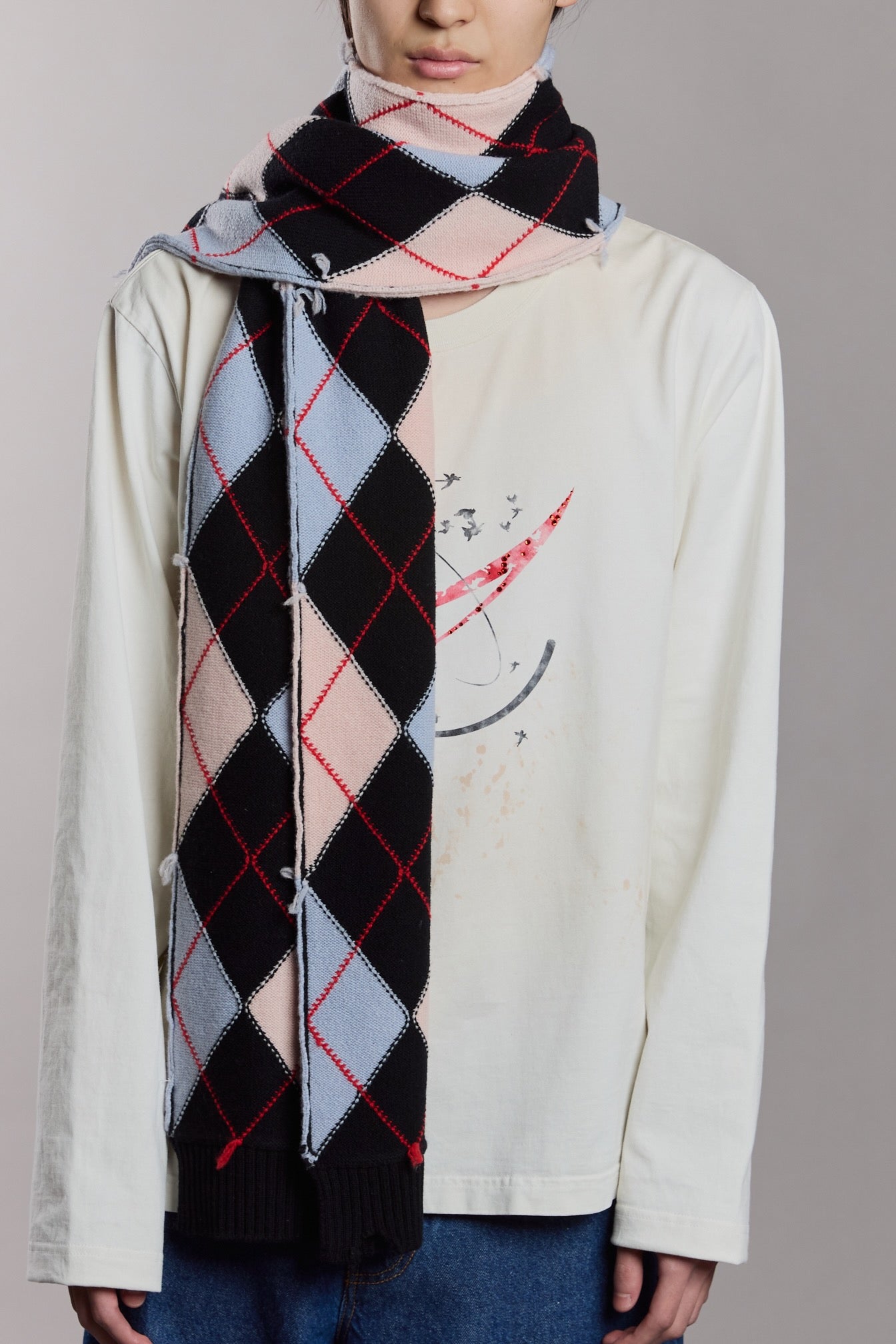 MASU(エムエーエスユー)のDIAMOND SCRAPPED SCARF BLACK(スカーフ)の