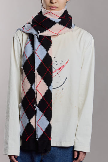 MASU  DIAMOND SCRAPPED SCARF(BLACK)