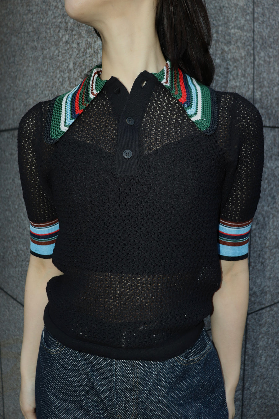 TOGA(トーガ)のLace knit polo shirtの通販｜PALETTE art aliveの