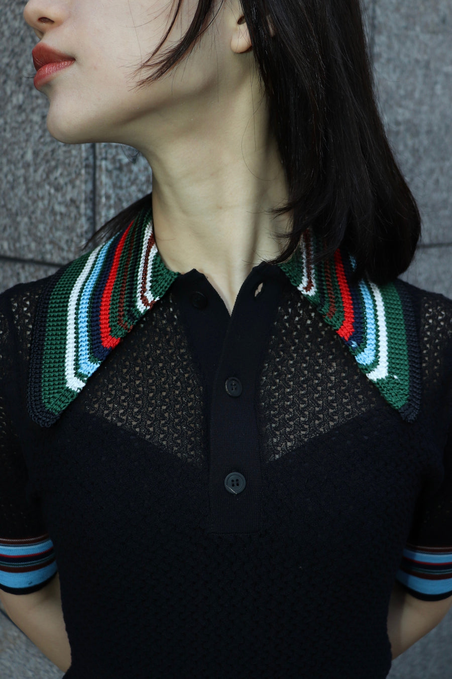 TOGA(トーガ)のLace knit polo shirtの通販｜PALETTE art aliveの