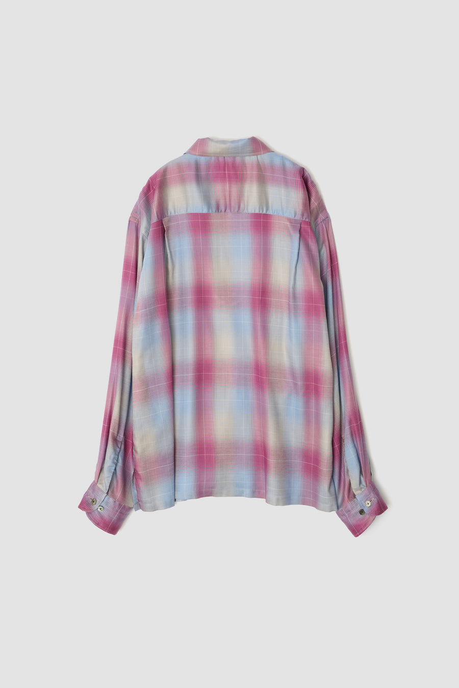 JOHN MASON SMITH  RAYON HERRINGBONE CHECK OPEN COLLAR SHIRT