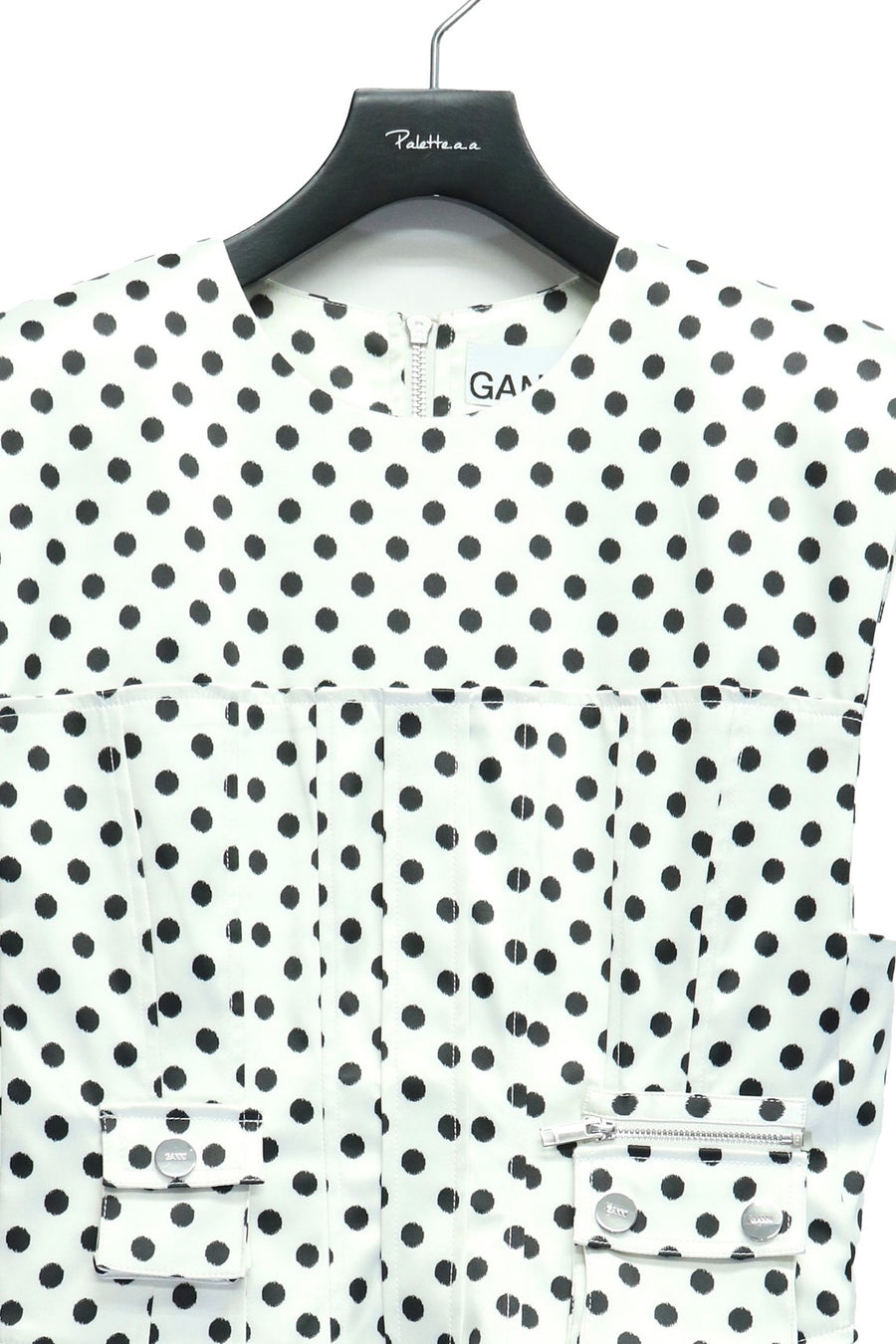 GANNI  Printed Double Satin Corset Mini Dress