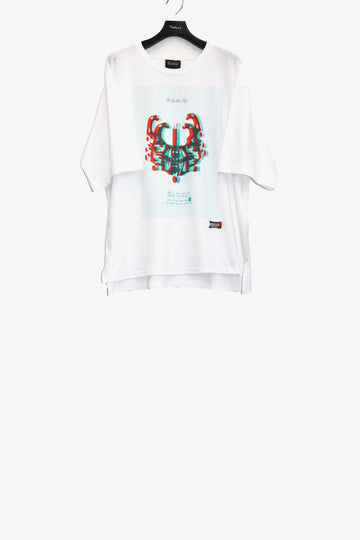 LEH  2025aw Contemporary Big Size Slit T-SH(WHITE)