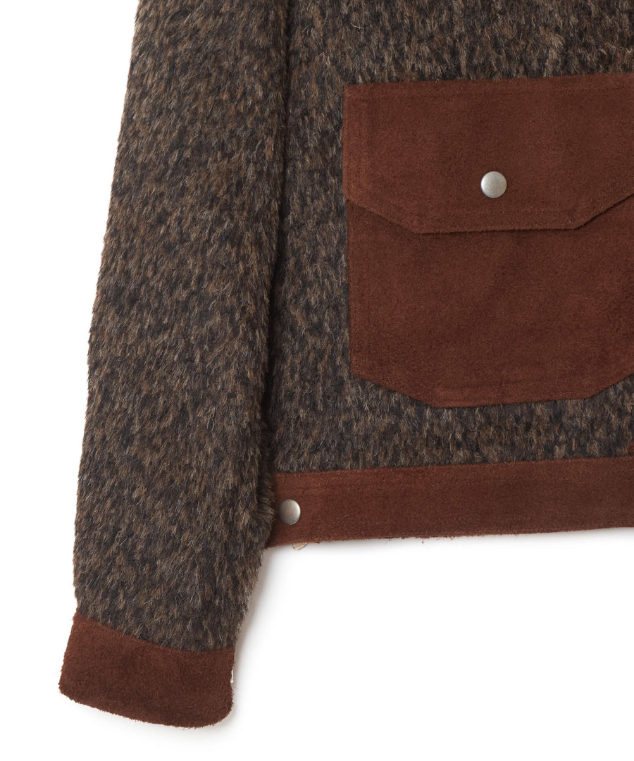 SUGARHILL  SHAGGY BLOUSON(DARK BROWN)