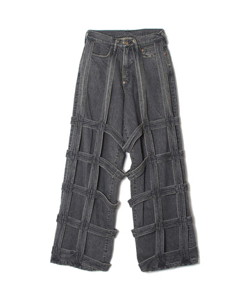 SUGARHILL  CAGED DENIM PANTS(BLACK)