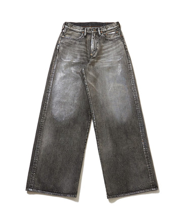 SUGARHILL  FOILED DENIM TROUSERS WIDE CUT(BLACK)