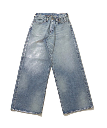 SUGARHILL  FOILED DENIM TROUSERS WIDE CUT(INDIGO)