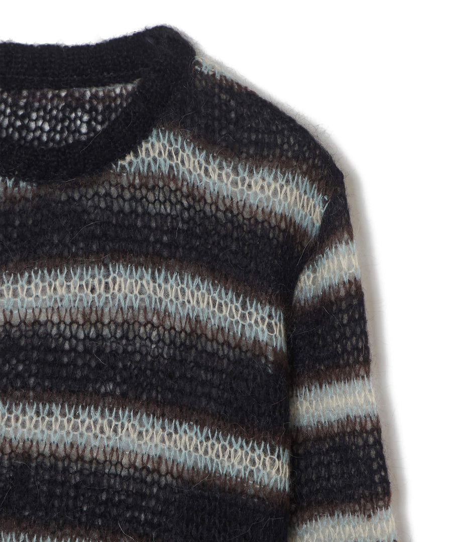 SUGARHILL  MOHAIR STRIPE PULLOVER(MINT STRIPE)