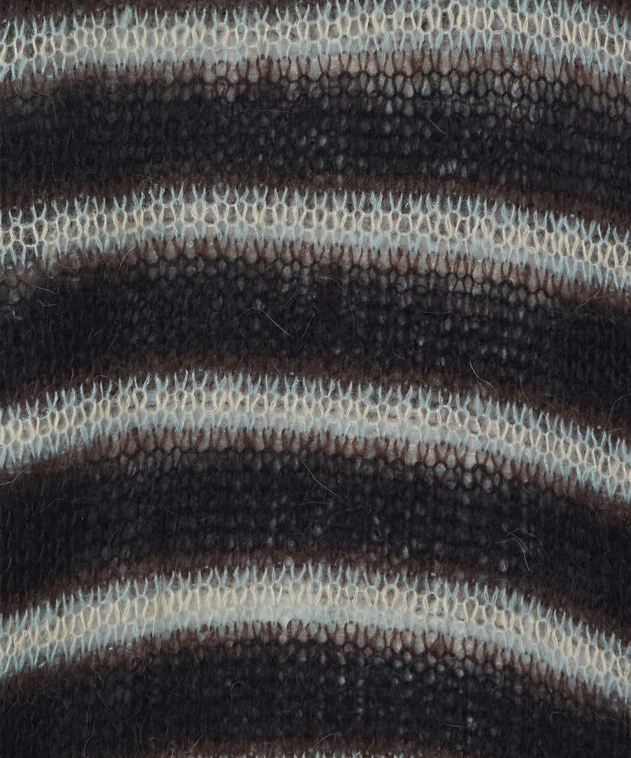 SUGARHILL  MOHAIR STRIPE PULLOVER(MINT STRIPE)