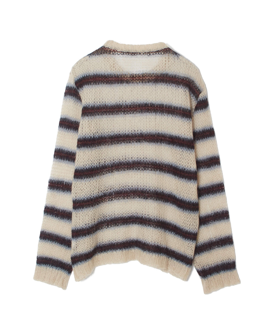 SUGARHILL  MOHAIR STRIPE PULLOVER(WINE STRIPE)