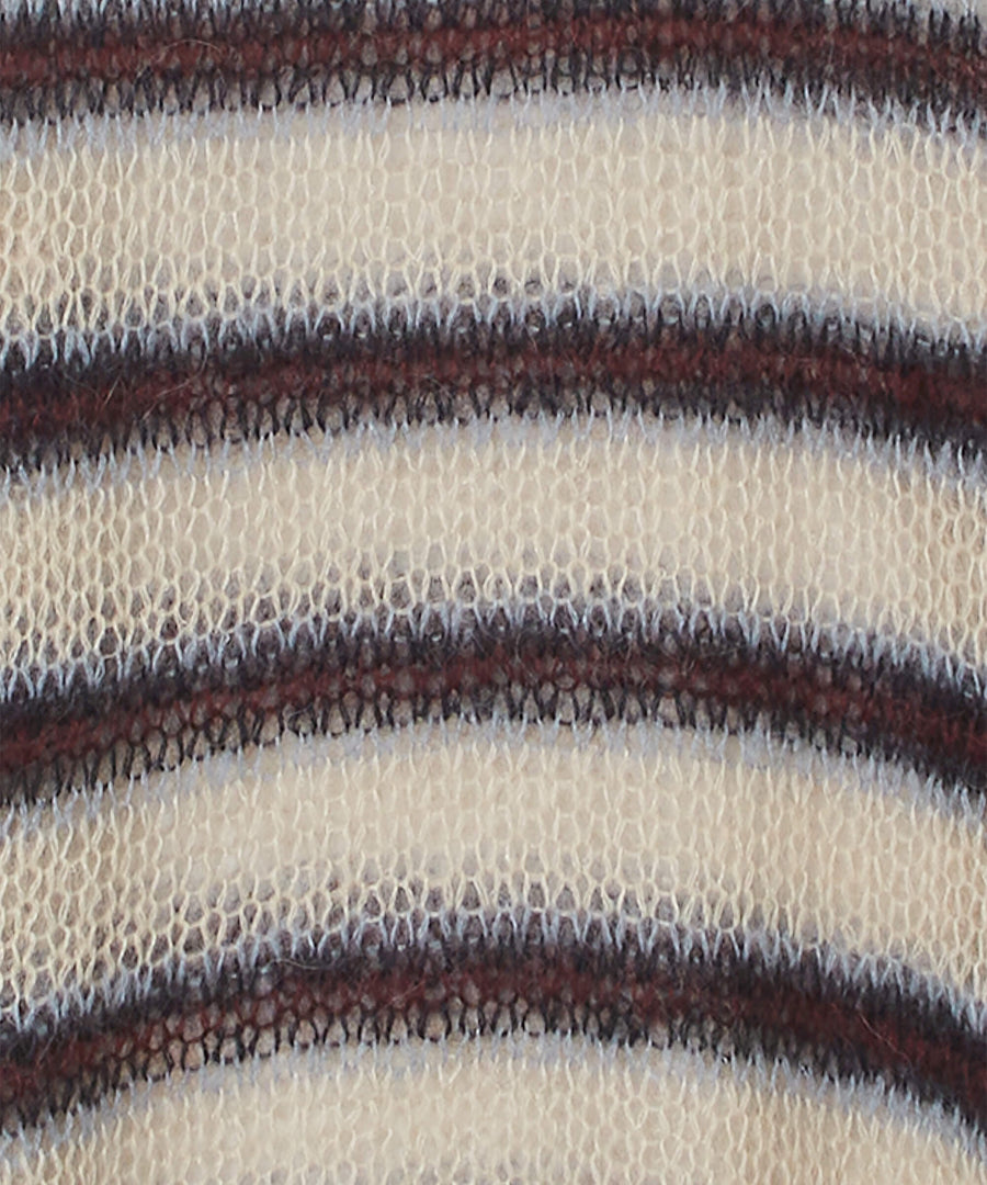 SUGARHILL  MOHAIR STRIPE MUFFLER(WINE STRIPE)