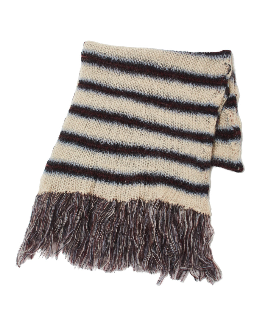 SUGARHILL  MOHAIR STRIPE MUFFLER(WINE STRIPE)