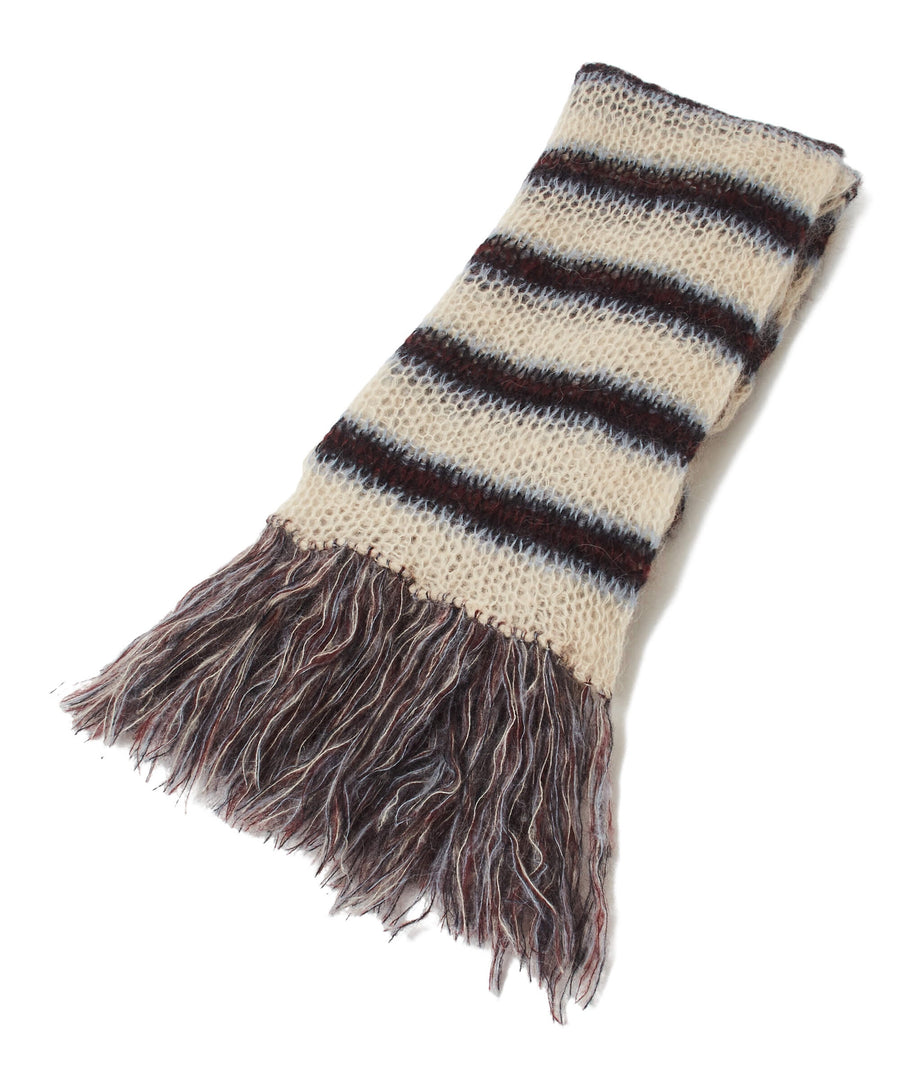 SUGARHILL  MOHAIR STRIPE MUFFLER(WINE STRIPE)