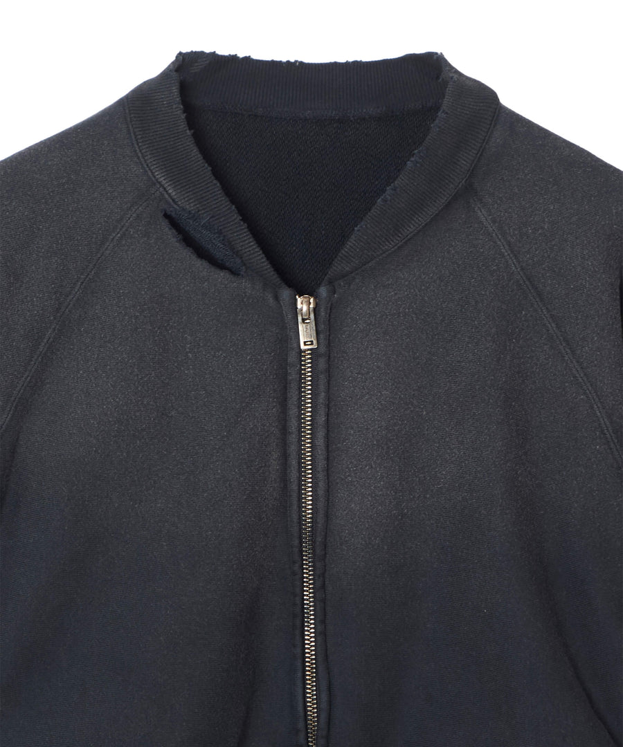 SUGARHILL  AGED ZIP-UP SWEAT SHIRT(ASH BLACK)