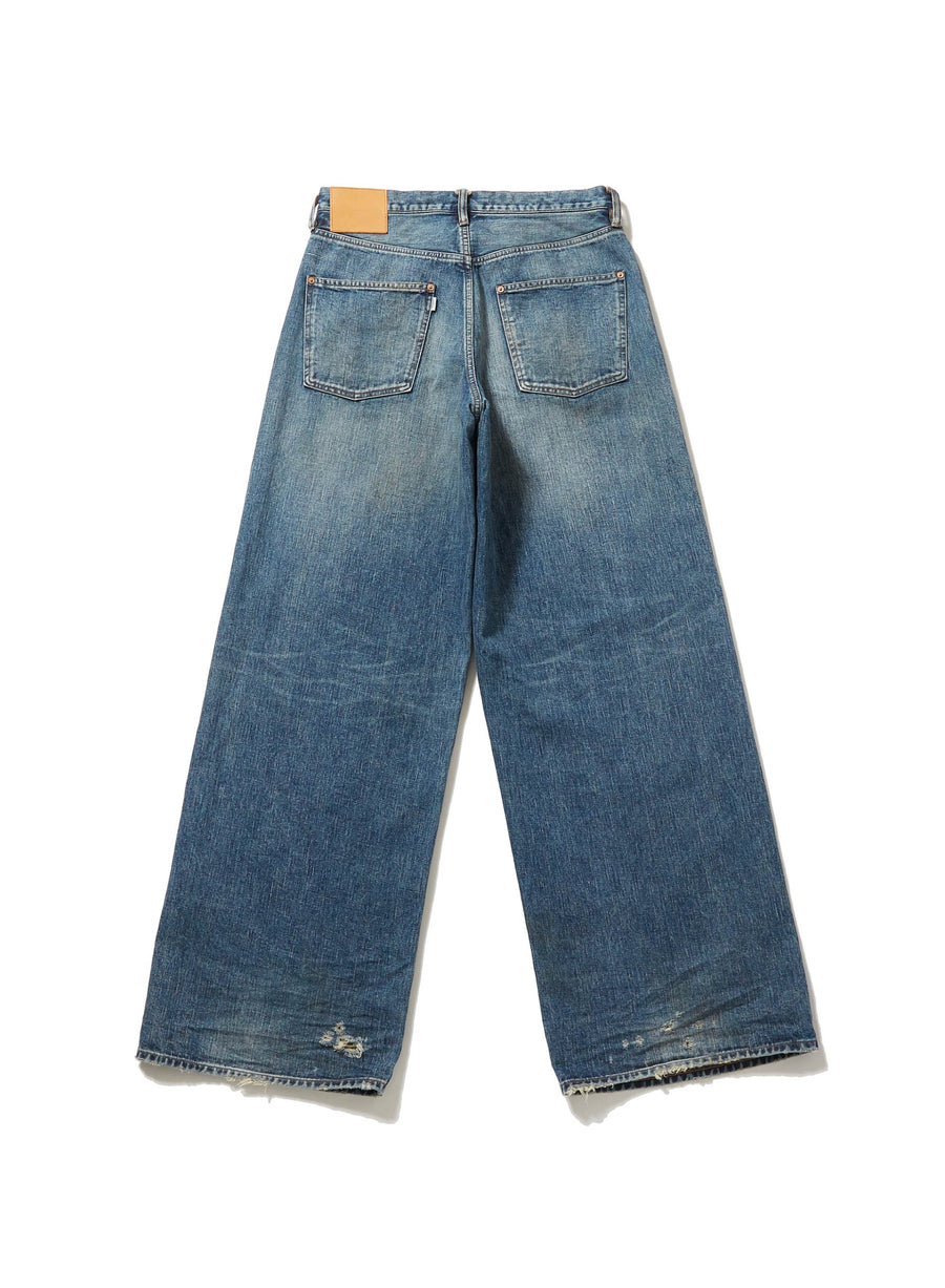 SUGARHILL  FADED MODERN WESTERN WIDE TROUSERS(FADED INDIGO)