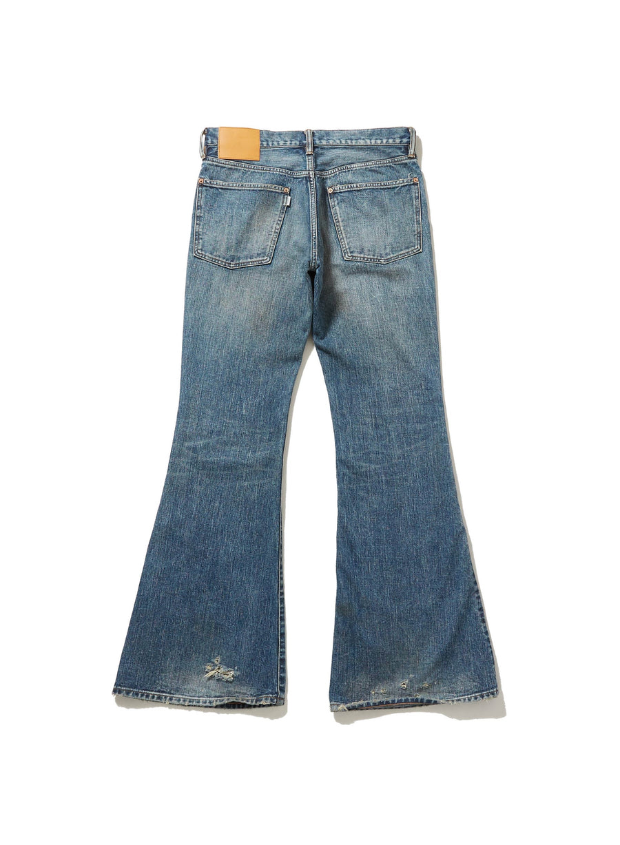 SUGARHILL  FADED MODERN WESTERN FLARED TROUSERS(FADED INDIGO)