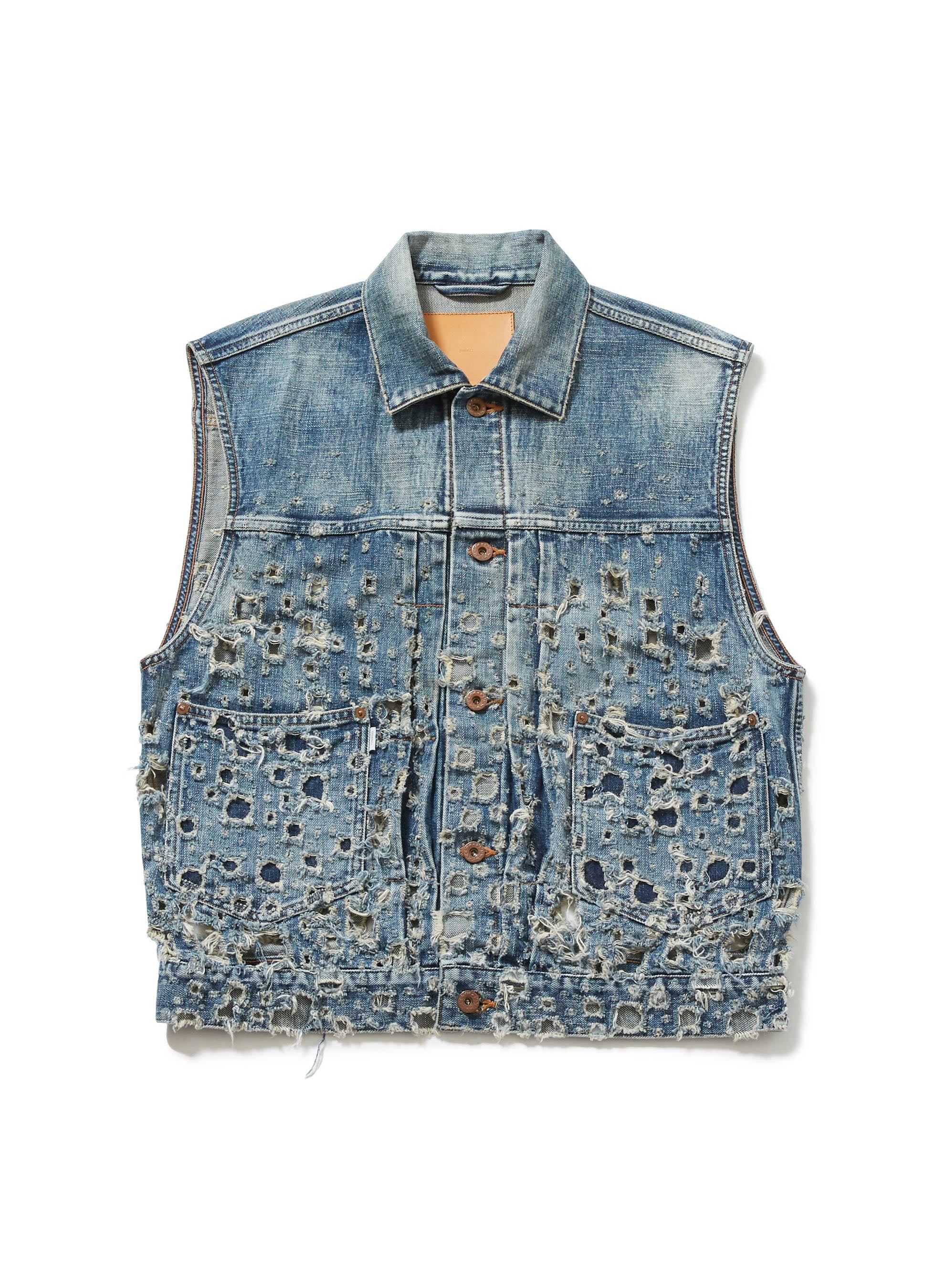 SUGARHILL(シュガーヒル)のCRASHED MODERN DENIM VEST FADED INDIGOの