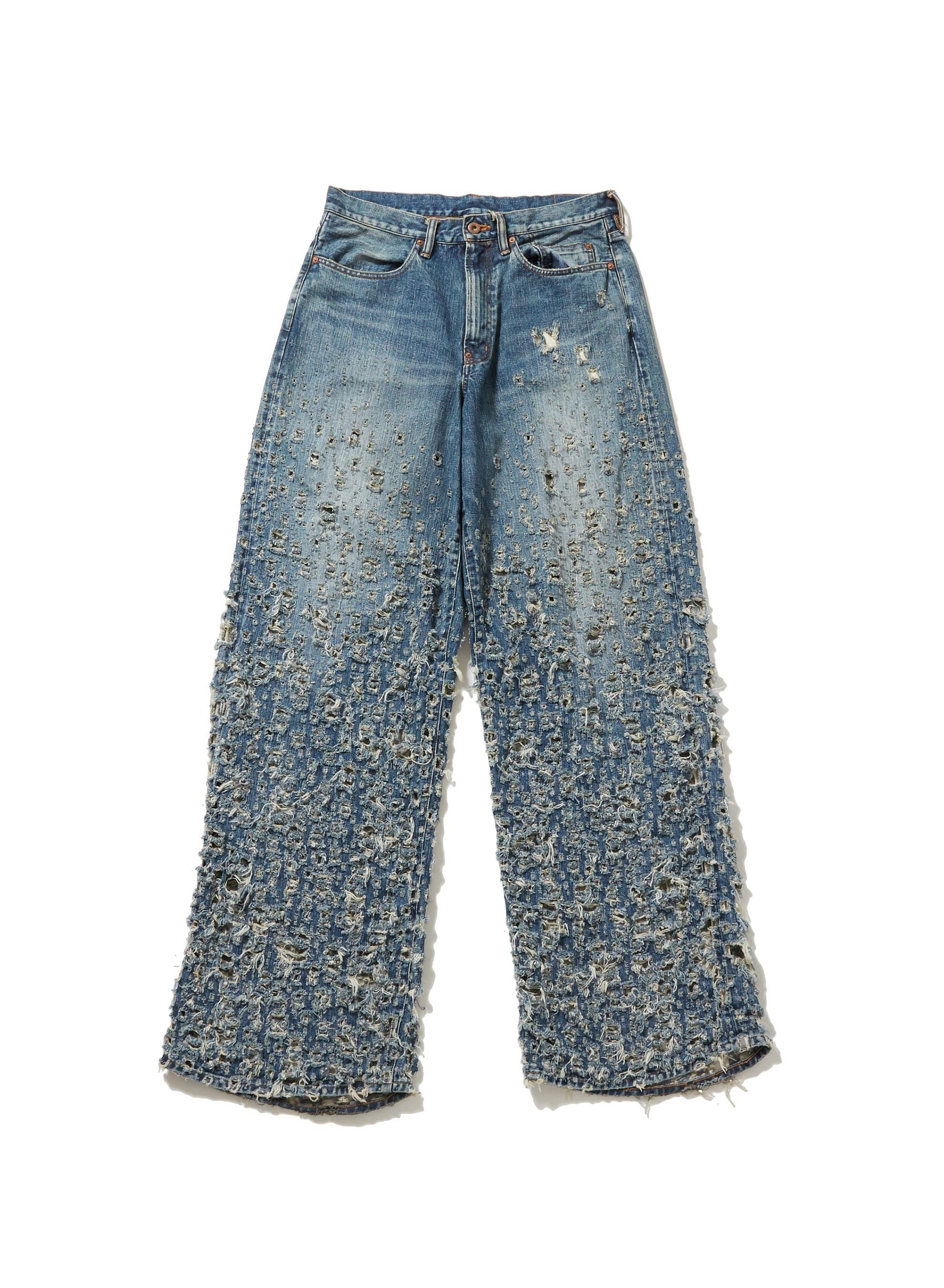 SUGARHILL(シュガーヒル)のCRASHED MODERN DENIM WIDE TROUSERS FADED