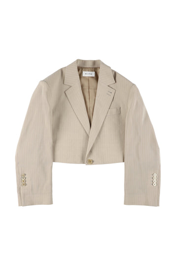 【25ss先行予約】BELPER  2025ss STRIPE SINGLE SHORT JACKET(BEIGE) ※2月入荷予定予約品