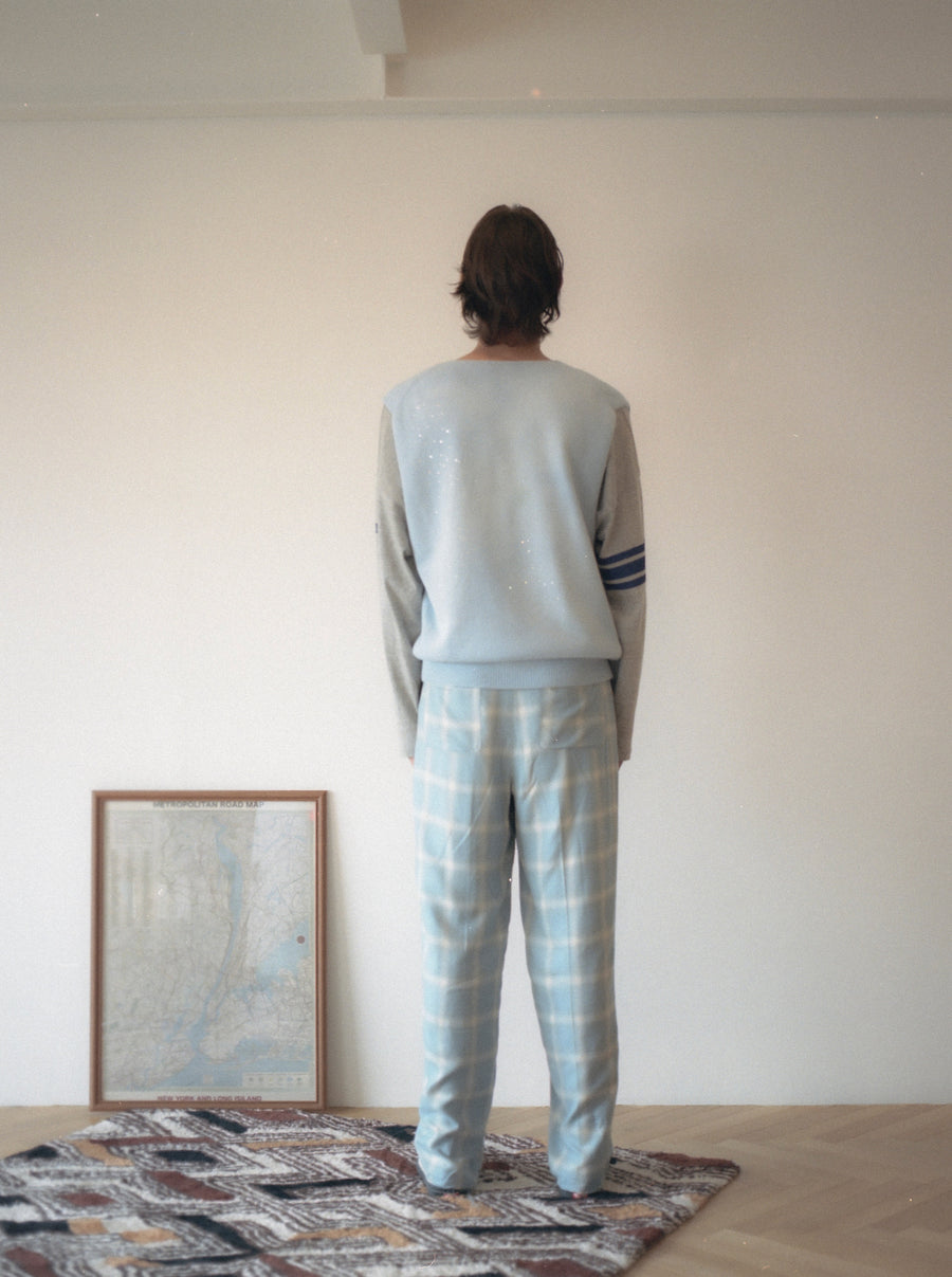 【40%OFF】 Taiga Igari  Gaather Plaid Pants(SKY BLUE)