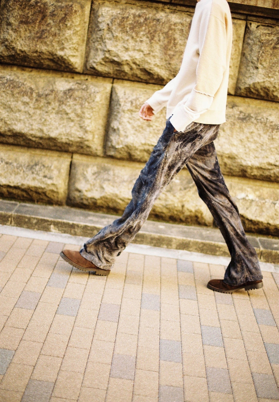 soe  Bleach&Over Dye Velor Pants