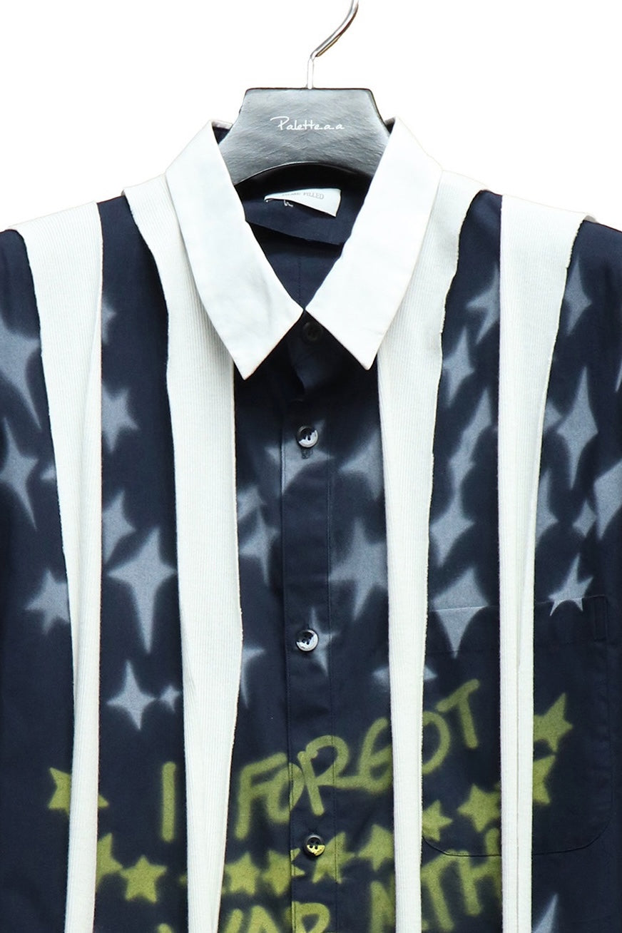 FILME FILLED  Distortion Collar  Shirt(DARK NAVY)