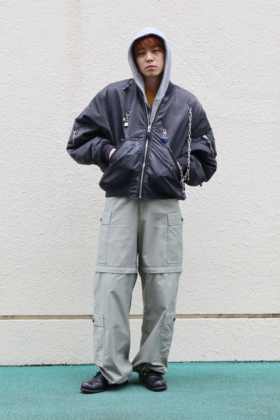 SUGARHILL  ZIP CARGO TROUSERS(KHAKI)