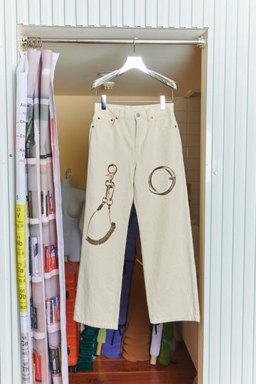 kotohayokozawa  GRAPHIC PRINTED JEANS(IVORY)