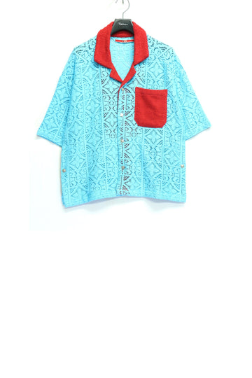LEH  Bowling Lace S/S Shirt(Turquoise / Red)