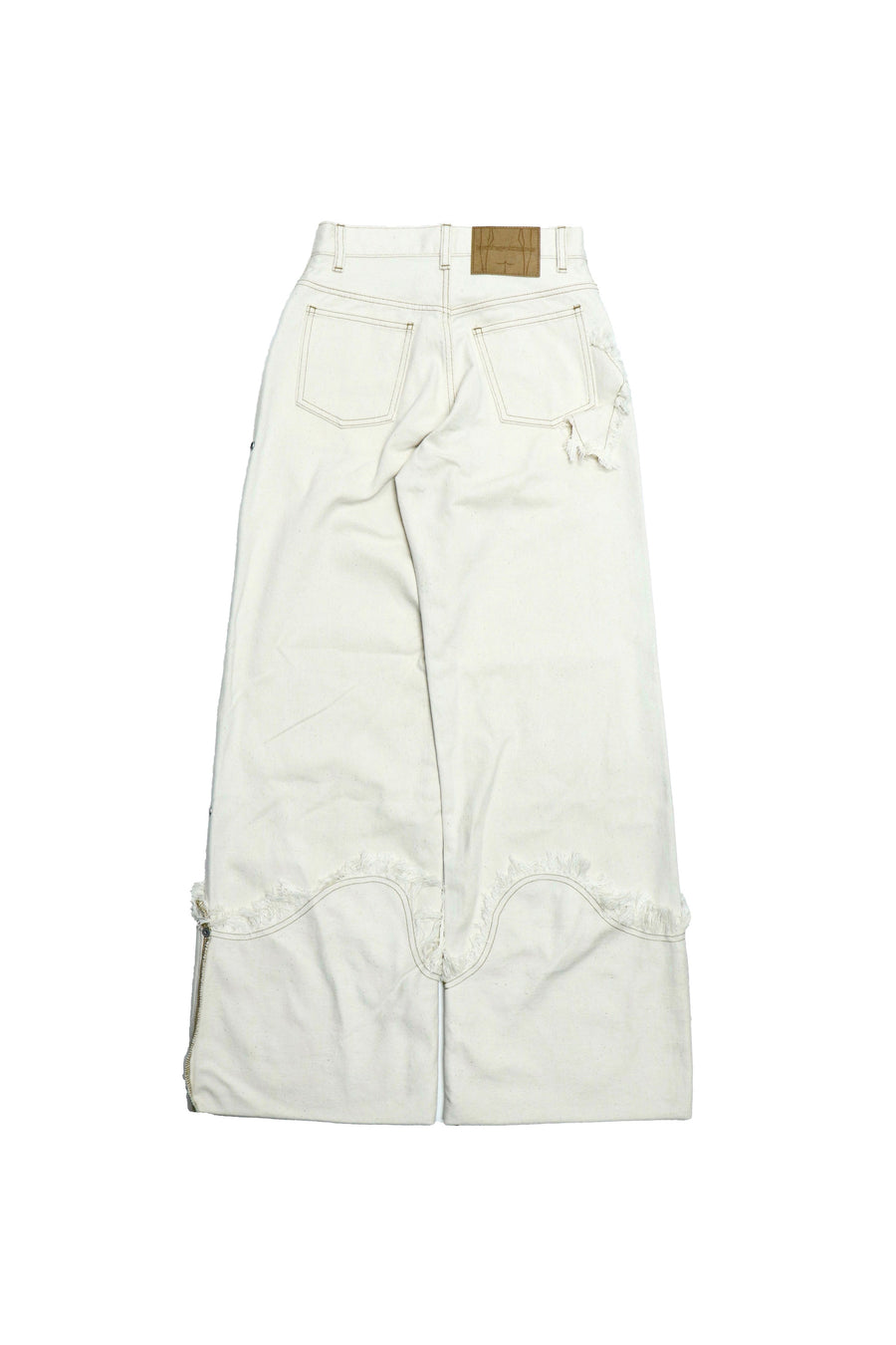 kotohayokozawa  ROLLED UP DENIM PANTS(WHITE)