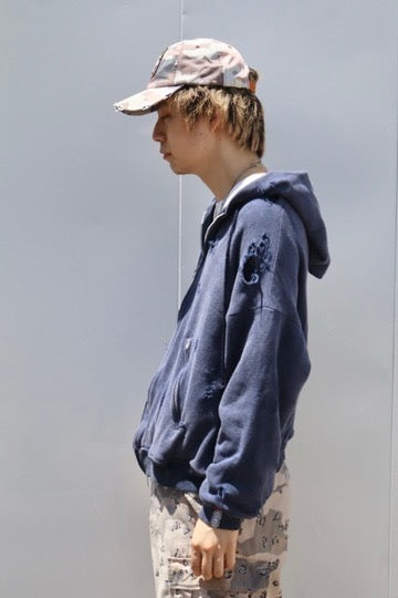 LEH(レー)のDamage Zip Sweat Parka NAVYの通販｜PALETTE art aliveの