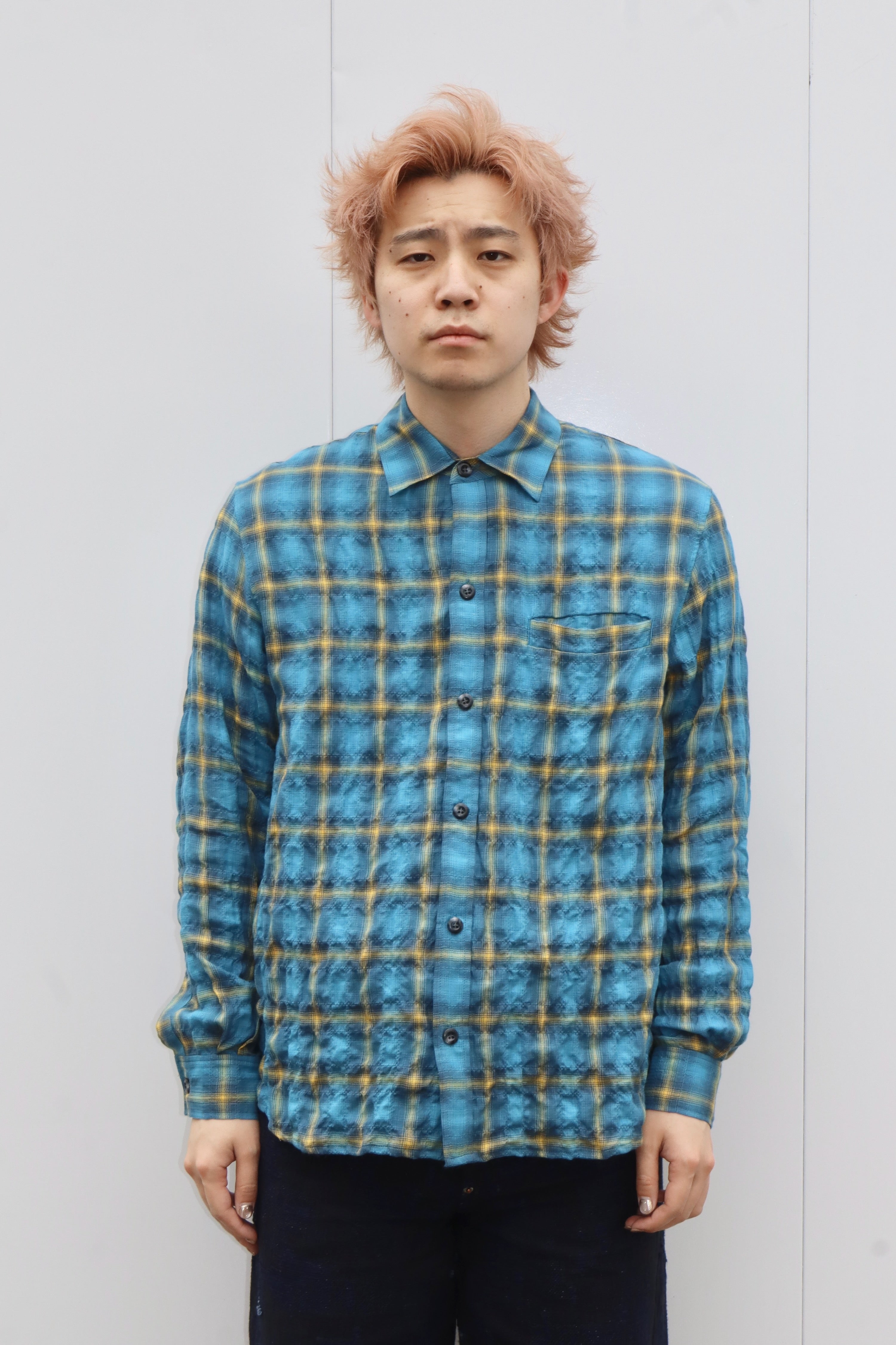 Laid.B(レイドビー)のWet Rag Check Shirts BLUEの通販｜PALETTE art