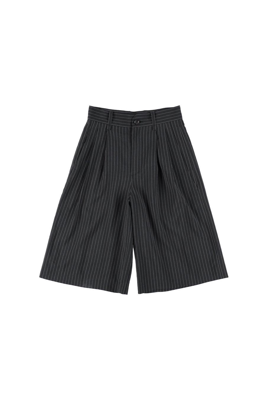 【25ss先行予約】BELPER  2025ss STRIPE TUCKED SHORT PANTS(BLACK) ※2月入荷予定予約品