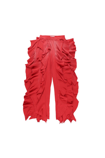 【25ss先行予約】BELPER  2025ss BLEACHED RUFFLE PANTS(RED) ※3月入荷予定予約品