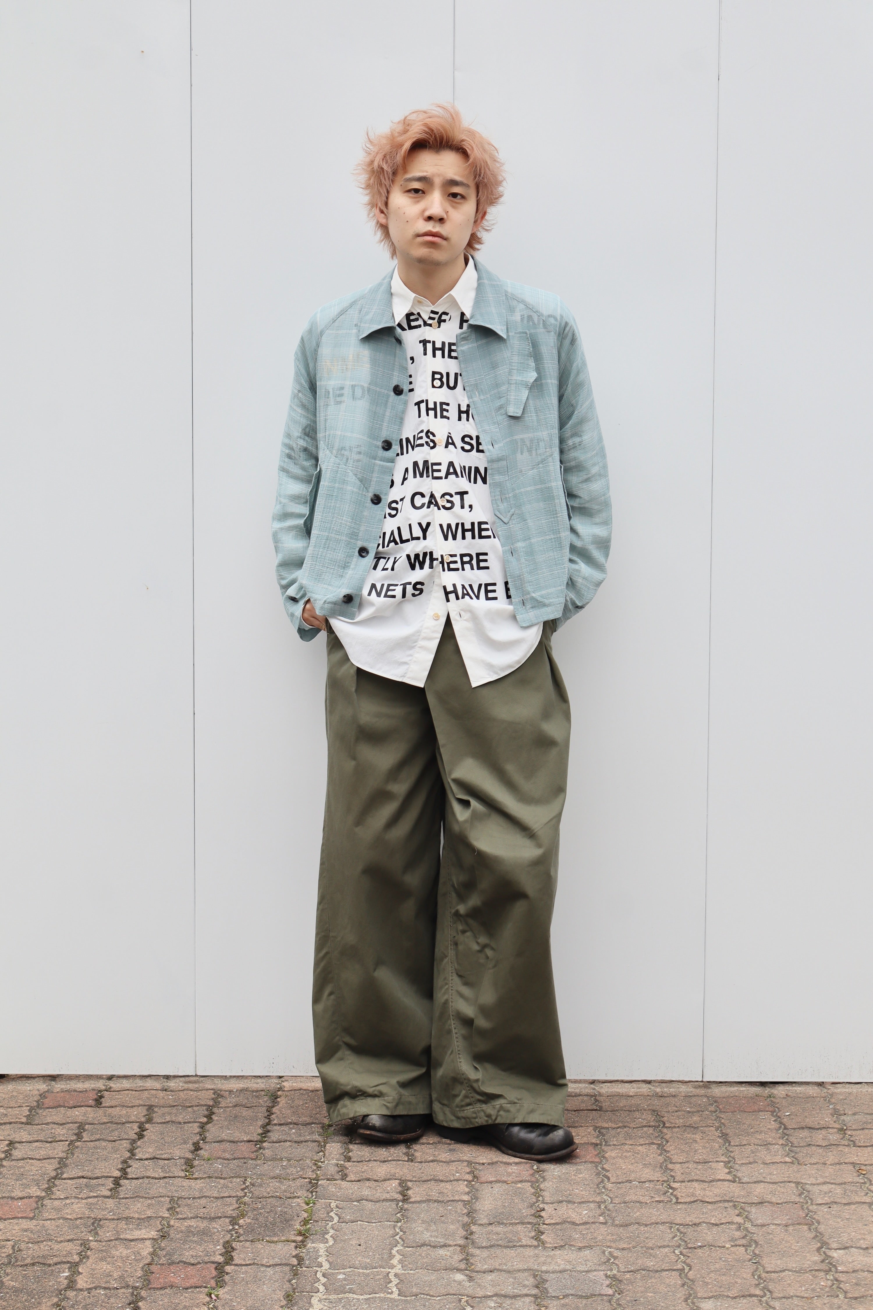 doublet(ダブレット)のKINMEDAI LINE MESSAGE SHIRT WHITEの通販