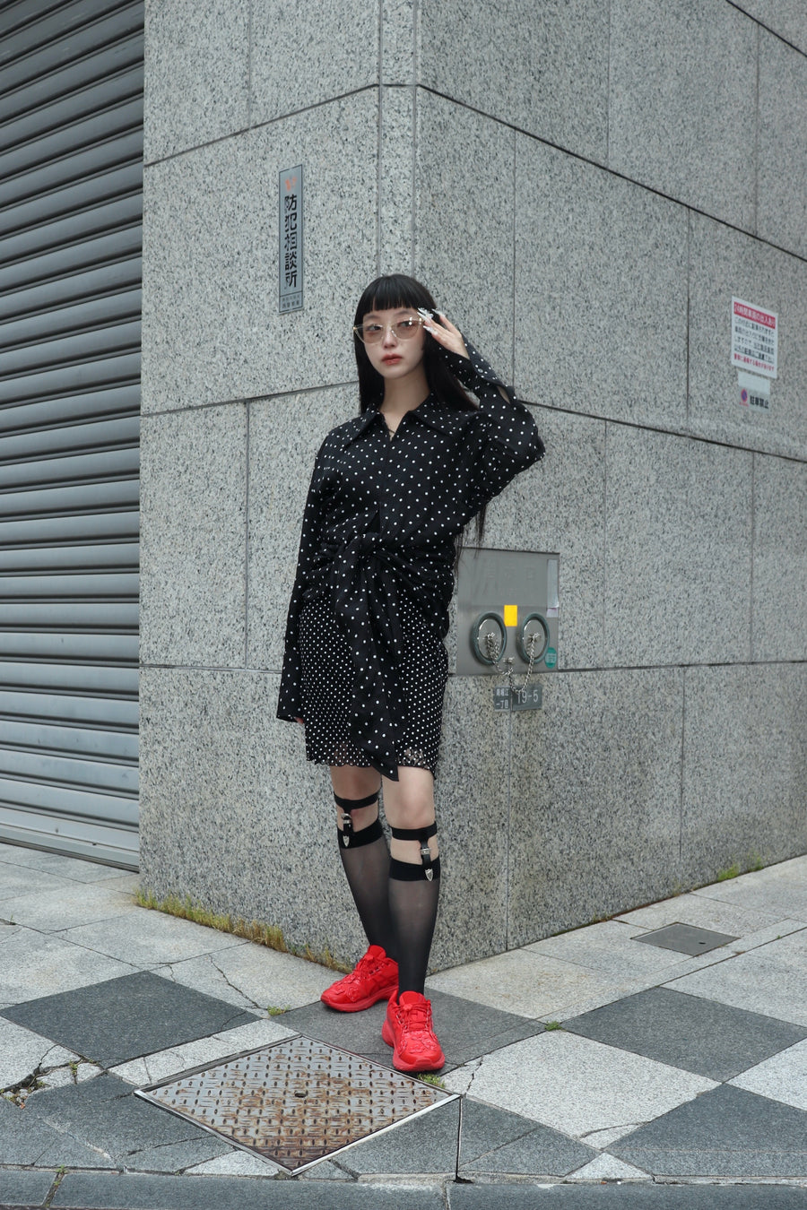 FETICO  PRINTED SATIN KNOTTED SHIRT