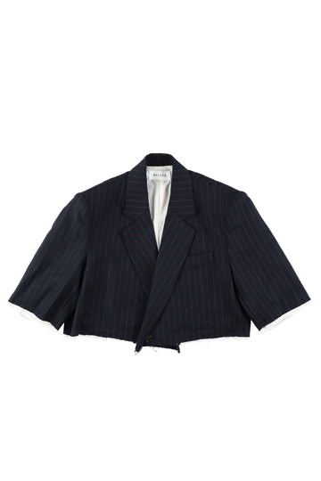 BELPER  DOUBLE BREASTED SHORT JACKET(NAVY)