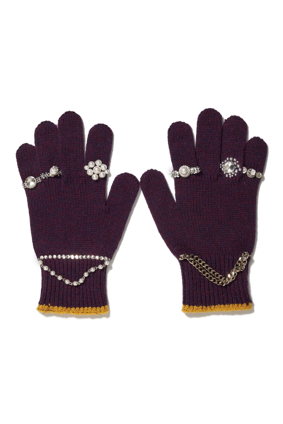 doublet  KNIT GLOVES WITH RINGS(PURPLE)