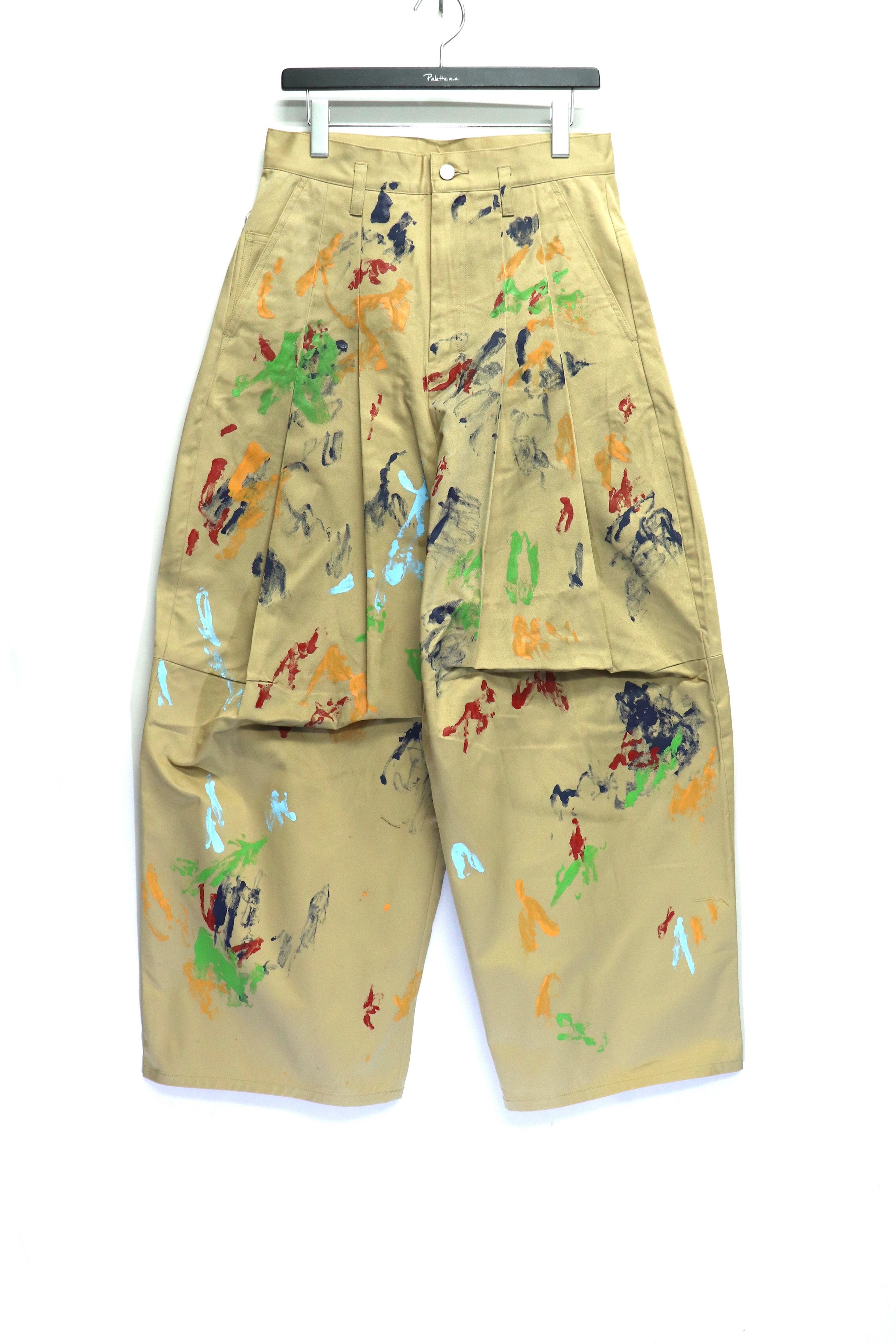 SHINYAKOZUKA(シンヤコヅカ)のHi, BAGGY WITH HAND PAINTING BEIGEの