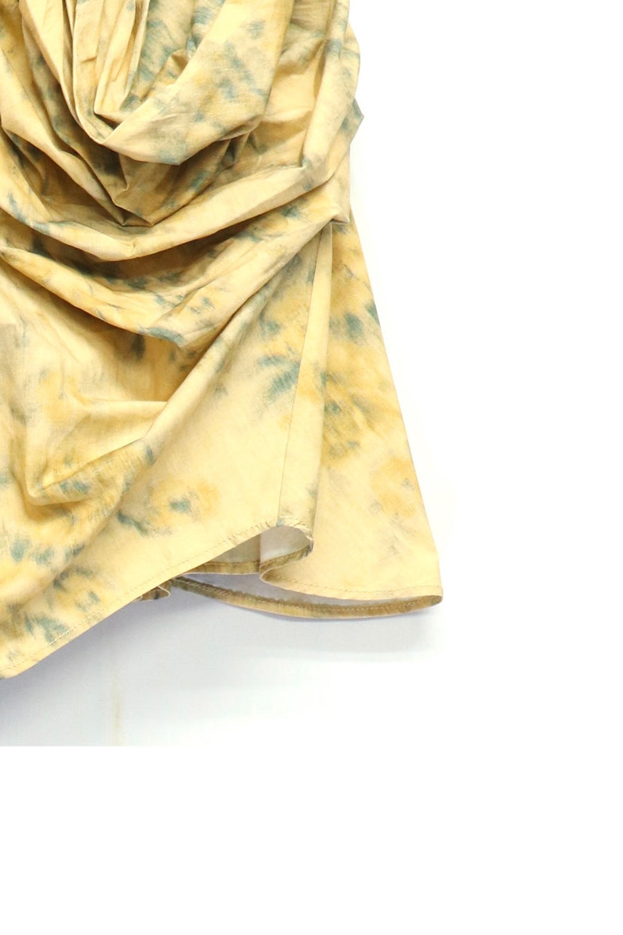 GANNI  Printed Stretch Cotton Draped Mini Skirt